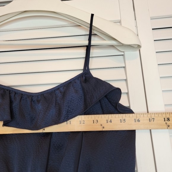 MARC BY MARC JACOBS Pollyanna Silk Dress Navy Blue Sz 4 Ruffle‎ A Line Y2K Party - Picture 14 of 16